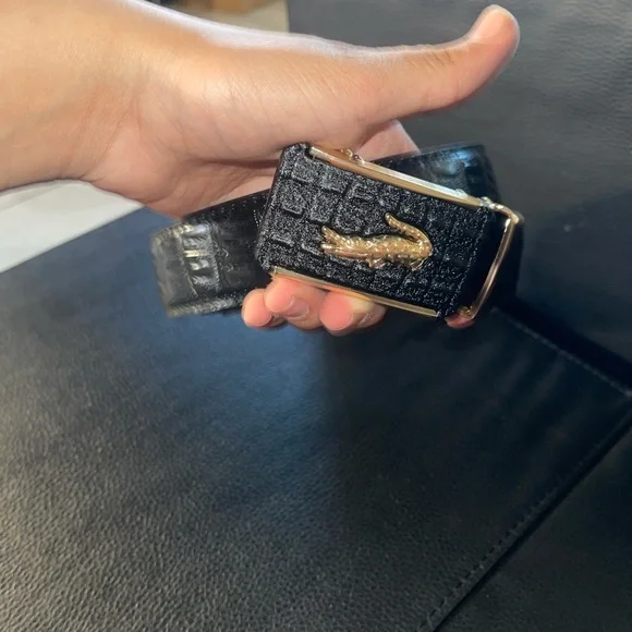 Lacoste | Accessories | Lacoste Black And Gold Leather Belt 